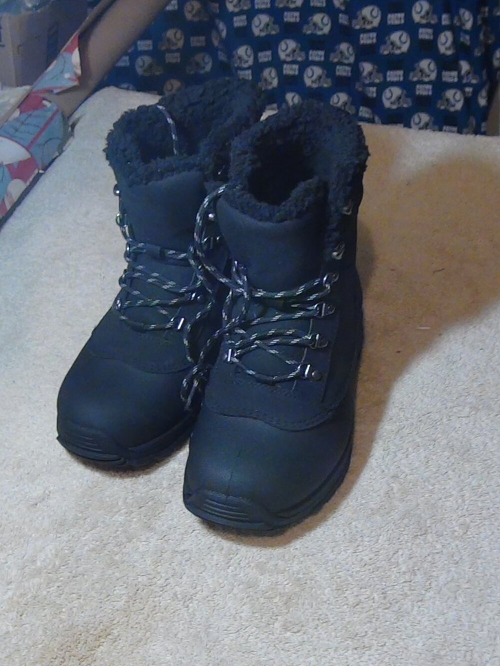 Men's Blaise Fur-lined Waterproof Snow Boots All In Motion Size 7 Black